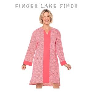 Women's Coral & White Calvada Cover-Up Dress, 2X